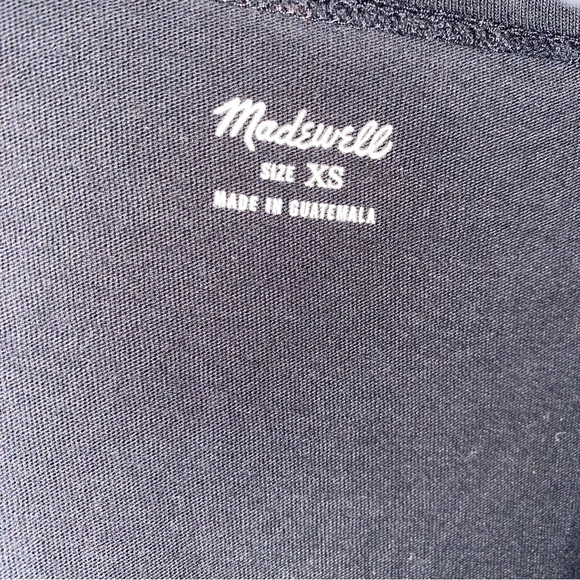 Madewell Black Tee Cotton Crewneck Basic Neutral XS Extra Small Double Shirt Top - Picture 6 of 11